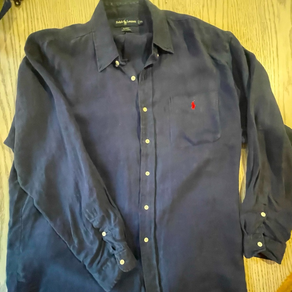 Ralph Lauren Men’s XL Blaire 100% Linen Long-sleeved Button-down Shirt